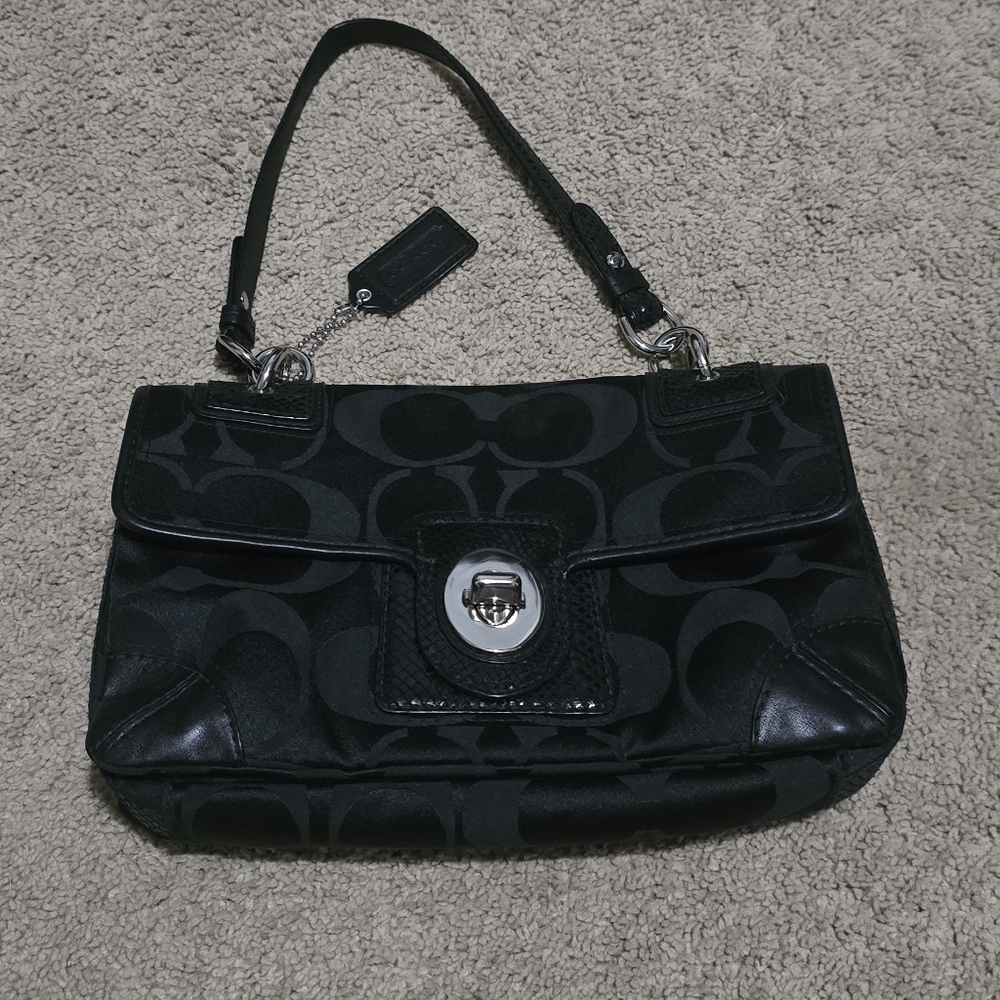 (Wallet Included) Black Coach Handbag